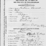 Coroner's Certificate for Bertram Osmond from the Flat Rock Dam Incident