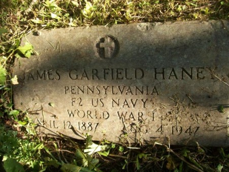 James Garfield Haney headstone at Mount Moriah Cemetery