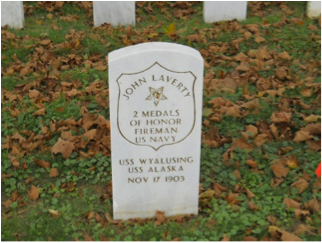 John Laverty headstone at Mount Moriah Cemetery in Philadelphia, Pennsylvania
