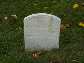 Michael Owens headstone at Mount Moriah Cemetery in Philadelphia, Pennsylvania
