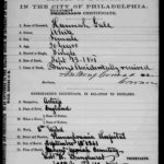 Hannah Gale death certificate in Philadelphia, Pennsylvania