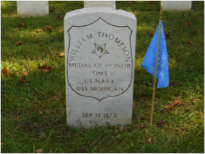 William Thompson headstone at Mount Moriah Cemetery in Philadelphia, Pennsylvania